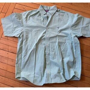 Vineyard Vines “whale shirt” woven button up green check large